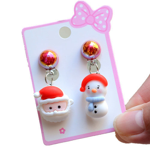 Fashion Santa Claus Plastic Resin Girl's Ear Clips 1 Pair