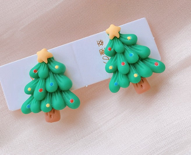 Fashion Santa Claus Plastic Resin Girl's Ear Clips 1 Pair