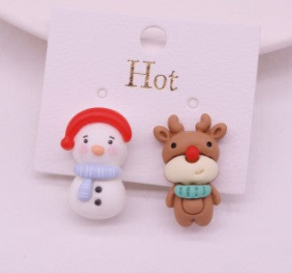 Fashion Santa Claus Plastic Resin Girl's Ear Clips 1 Pair