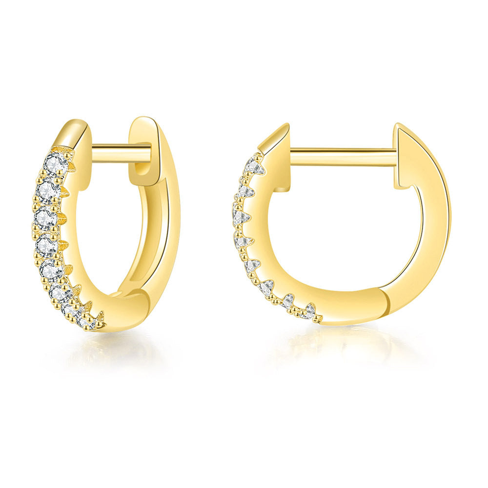 Fashion Geometric Brass Plating Zircon Ear Studs 1 Piece