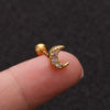 Fashion Geometric Brass Plating Zircon Ear Studs 1 Piece