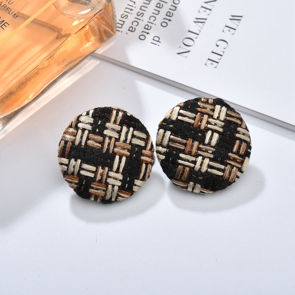 Fashion Round Alloy Artificial Rhinestones Women's Ear Studs 1 Pair