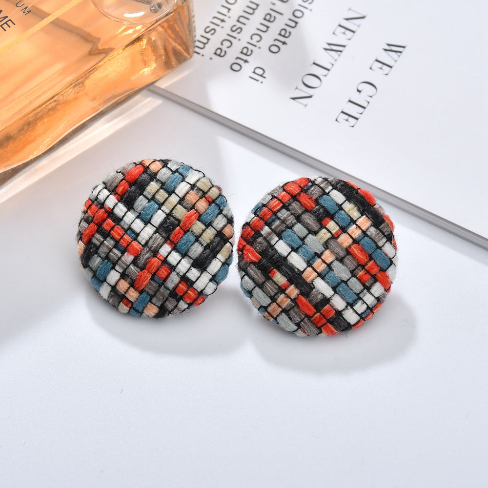 Fashion Round Alloy Artificial Rhinestones Women's Ear Studs 1 Pair