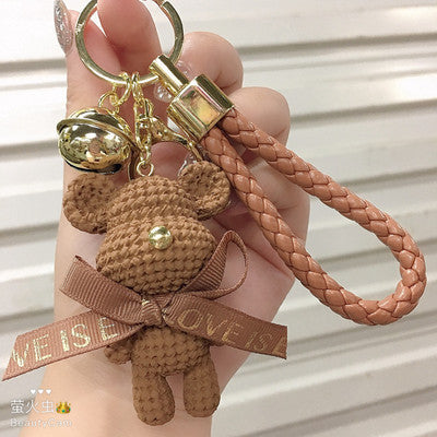 Cute Bear Resin Metal Unisex Bag Pendant Keychain