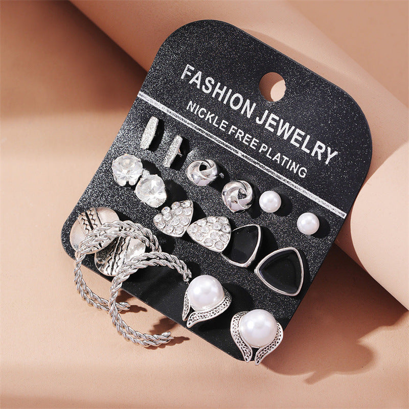 Fashion Geometric Alloy Plating Artificial Pearls Women's Earrings 1 Set