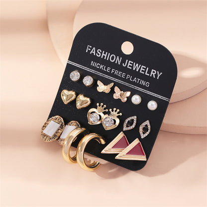 Fashion Geometric Alloy Plating Artificial Pearls Women's Earrings 1 Set