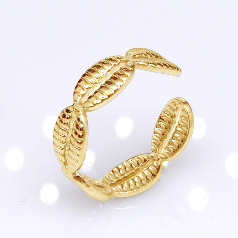 Retro Star Snake Titanium Steel Plating Open Ring 1 Piece