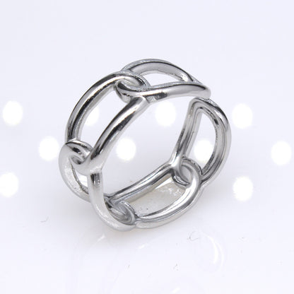 Retro Star Snake Titanium Steel Plating Open Ring 1 Piece