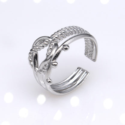 Retro Star Snake Titanium Steel Plating Open Ring 1 Piece