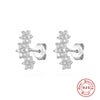 Fashion Snowflake Sterling Silver Inlay Zircon Ear Studs 1 Pair