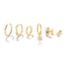 Fashion Geometric Star Moon Copper Plating Artificial Rhinestones Earrings 1 Set