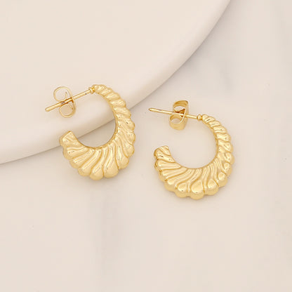 Fashion Round Stainless Steel Plating Earrings 1 Pair