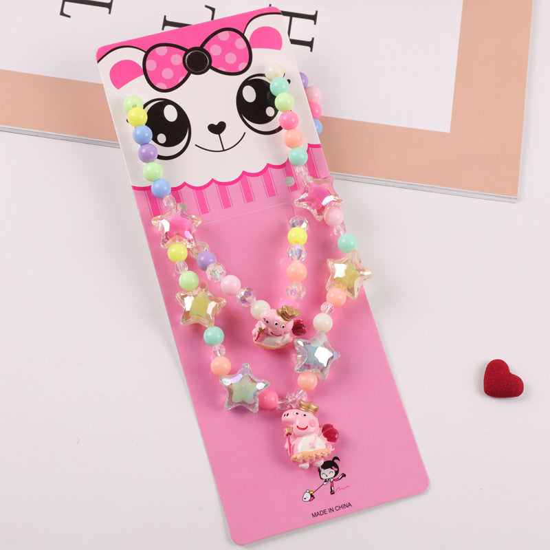 Cute Cartoon Character Resin Beaded Kid's Necklace 1 Piece