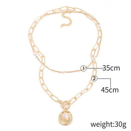 Elegant Geometric Alloy Plating Artificial Pearls Women's Necklace