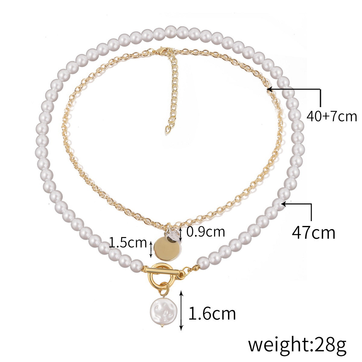 Elegant Geometric Alloy Plating Artificial Pearls Women's Necklace