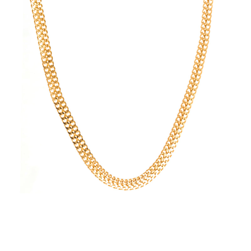 Hip-hop Star Moon Solid Color Stainless Steel Hollow Out 16k Gold Plated Layered Necklaces