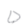 Fashion Solid Color Silver Plating Inlay Zircon Open Ring 1 Piece