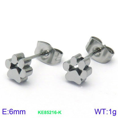 Simple Style Korean Style Animal Paw Print Titanium Steel Plating Bracelets Earrings Necklace