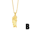 Fashion Human Copper 18k Gold Plated Zircon Pendant Necklace In Bulk