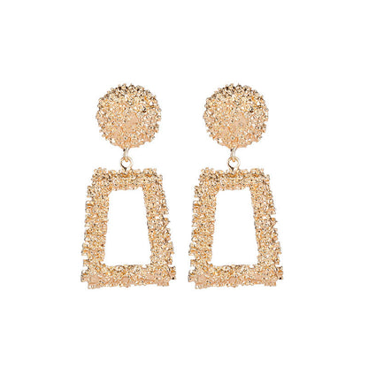 1 Pair Simple Style Round Square Patchwork Alloy Chandelier Earrings