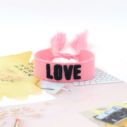 1 Piece Fashion Love Polyester Embroidery Handmade Tassel Unisex Bracelets