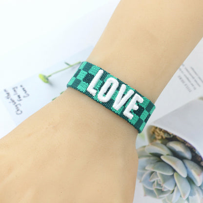1 Piece Fashion Love Polyester Embroidery Handmade Tassel Unisex Bracelets