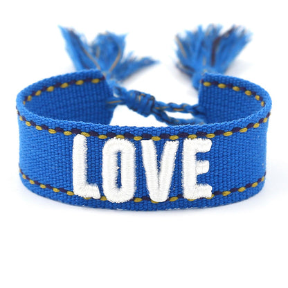 1 Piece Fashion Love Polyester Embroidery Handmade Tassel Unisex Bracelets