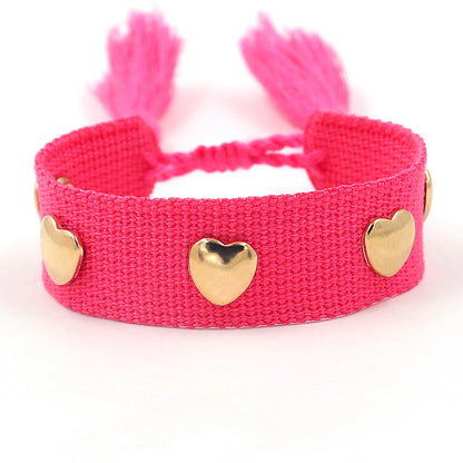 1 Piece Bohemian Tassel Heart Shape Polyester Unisex Bracelets