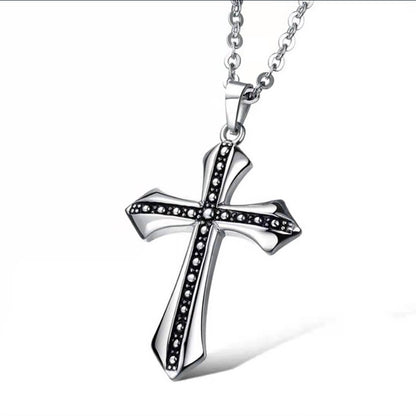 Punk Cross Alloy Plating Men's Pendant Necklace 1 Piece