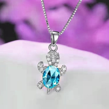 Cute Tortoise Alloy Plating Inlay Rhinestones Women's Pendant Necklace 1 Piece