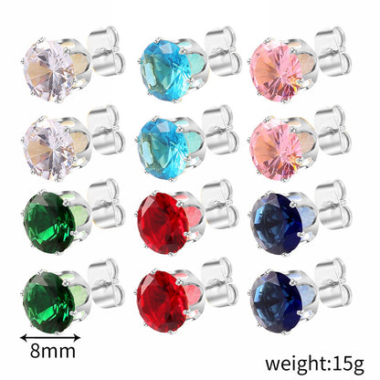 Fashion Round Alloy Inlay Zircon Women's Ear Studs 1 Set