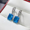 Fashion Square Copper Inlay Zircon Drop Earrings 1 Pair