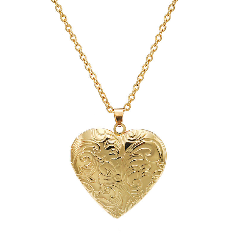 Ethnic Style Heart Shape Copper Plating Necklace 1 Piece