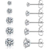 Simple Style Round Stainless Steel Plating Inlay Zircon Ear Studs 1 Pair