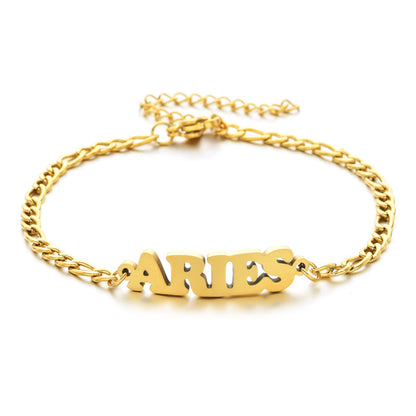 Fashion Letter Stainless Steel Gold Plated Bracelets