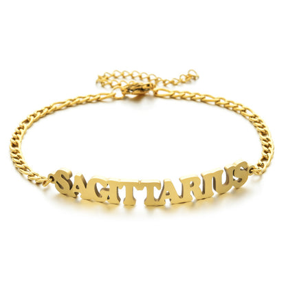 Fashion Letter Stainless Steel Gold Plated Bracelets