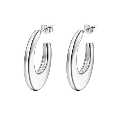 Fashion U Shape Stainless Steel Plating Drop Earrings 1 Pair