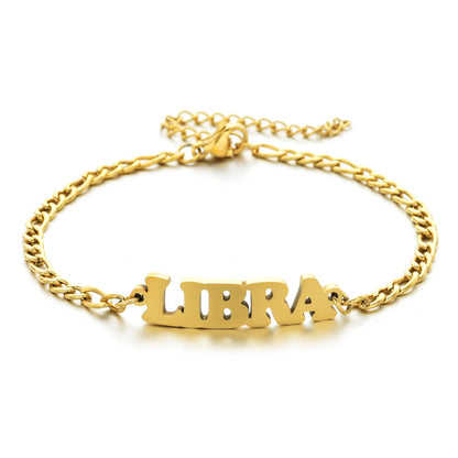 Fashion Letter Stainless Steel Gold Plated Bracelets