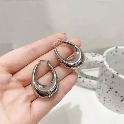 Fashion U Shape Stainless Steel Plating Earrings 1 Pair