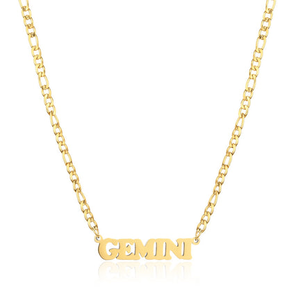 Simple Style Letter Stainless Steel Gold Plated Necklace