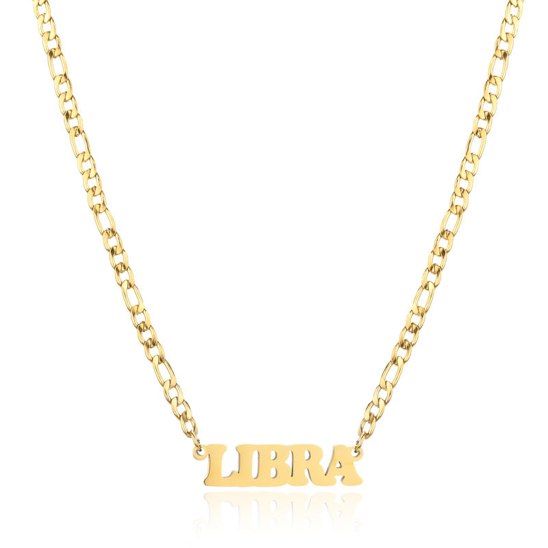 Simple Style Letter Stainless Steel Gold Plated Necklace