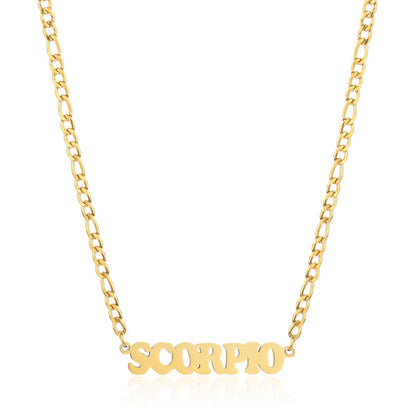 Simple Style Letter Stainless Steel Gold Plated Necklace