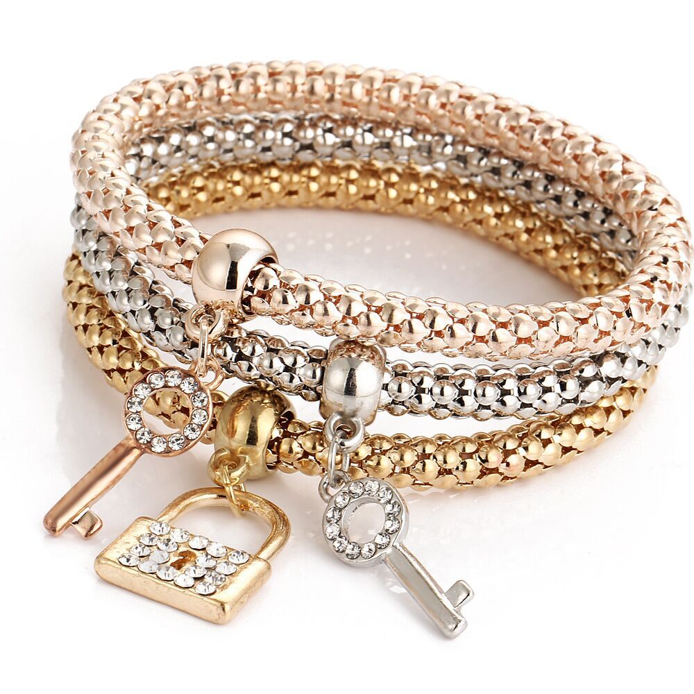 Fashion Heart Shape Butterfly Alloy Plating Rhinestones Women's Bracelets