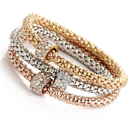 Fashion Heart Shape Butterfly Alloy Plating Rhinestones Women's Bracelets