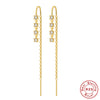 Simple Style Square Silver Plating Inlay Zircon Ear Line 1 Pair