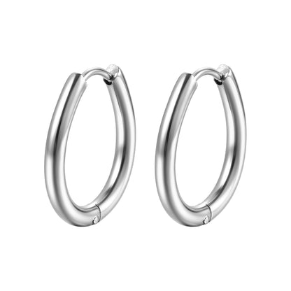 Simple Style Solid Color Titanium Steel Plating Earrings 1 Pair