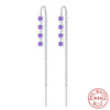 Simple Style Square Silver Plating Inlay Zircon Ear Line 1 Pair