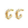 1 Pair Fashion C Shape Plating Inlay Stainless Steel Zircon Ear Studs