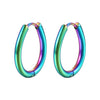 Simple Style Solid Color Titanium Steel Plating Earrings 1 Pair