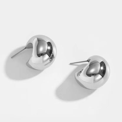 Fashion Solid Color Stainless Steel Plating Ear Studs 1 Pair